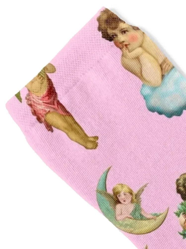 angel cherub antique Socks gifts with print hiking Climbing Women's Socks Men's