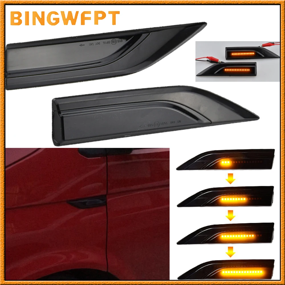 

LED Side Marker Turn Signal Light Dynamic Flowing Indicator Blinker For VW Transporter T6 Multivan Caddy MK4 2016 2017 2018 2019
