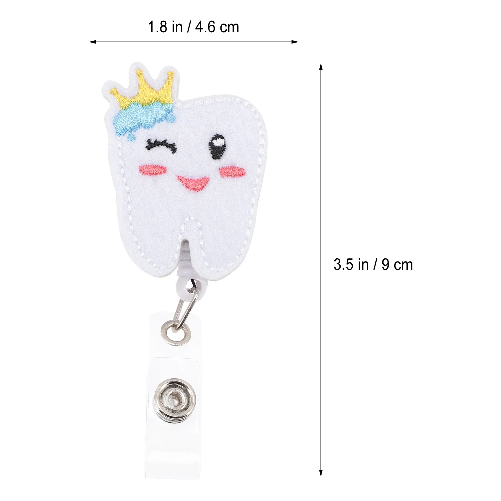 

Badge Holder with Belt Clip Retractable Reel for Id Card Name Tag Felt Teeth Design Secure Clip-on for Pocket Collar