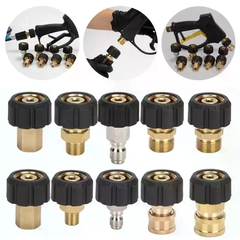 1Pcs Spray Sprinkler Quick Connector, Quick Release M22-14mm/15mm To 3/8 And 1/4 Inch Pressure Washer Adapter,