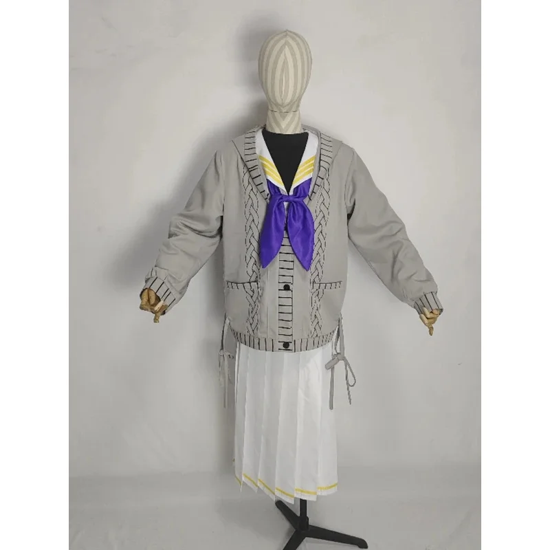 Синий архив Kozeki Ui, карнавальный костюм для женщин и девочек, костюм моряка, рубашка, юбка, карнавальная одежда на Хэллоуин, темно-синий парик, очки Halo