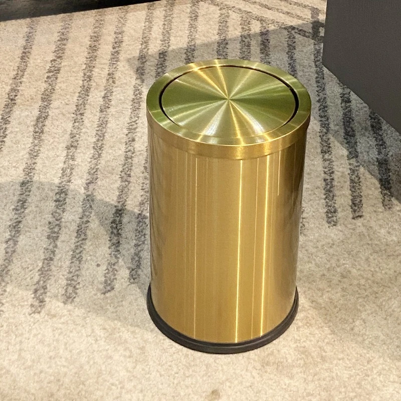 

Shaking lid stainless steel trash can household living room commercial hotel bathroom cross-border foreign trade high value