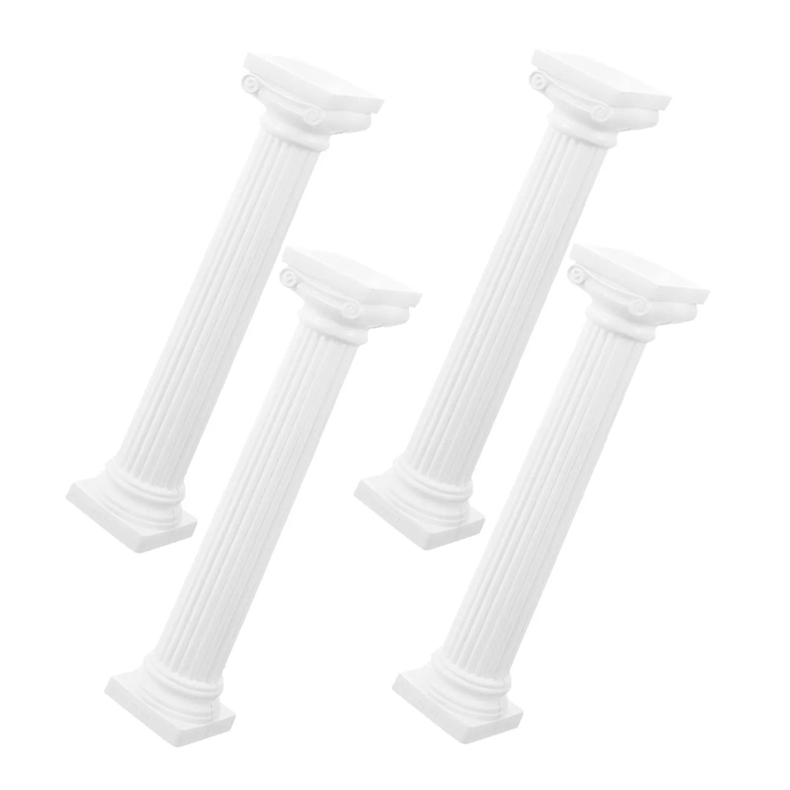 

4pcs Roman Column Decor Miniature Pillar Statue Durable Plastic Diy Craft Scene Decoration For Home Garden Wedding Party Table