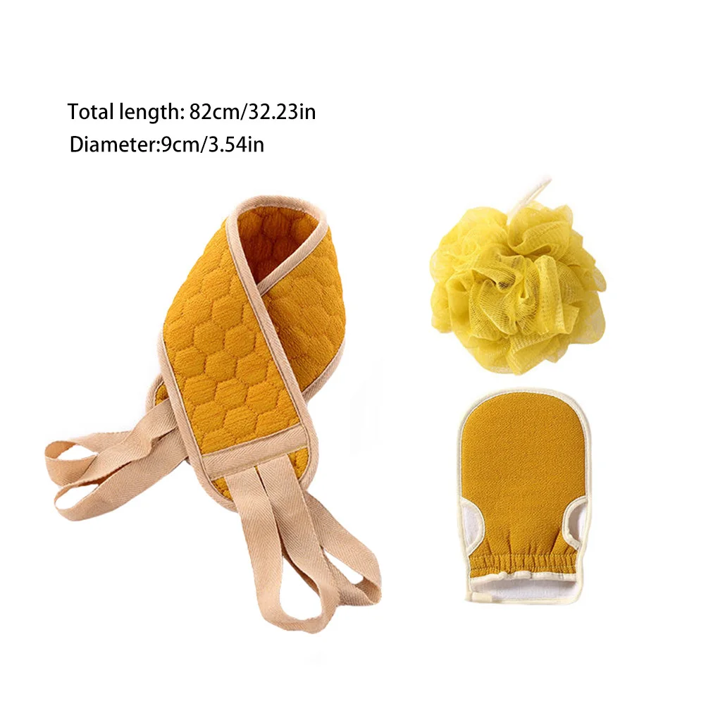 3 قطع من مجموعة أدوات تنظيف الحمام، منشفة خلفية طويلة ممتازة للتنظيف العميق، إسفنجة حمام، منشفة استحمام محمولة #2