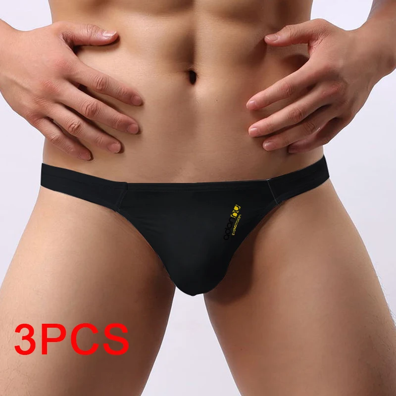 

3PCS Sexy Man Clothes Modal Low Waist Men's Briefs Soft Sporty Thong for Gym Mens Cheeky Underwear T Panties G String Underwears