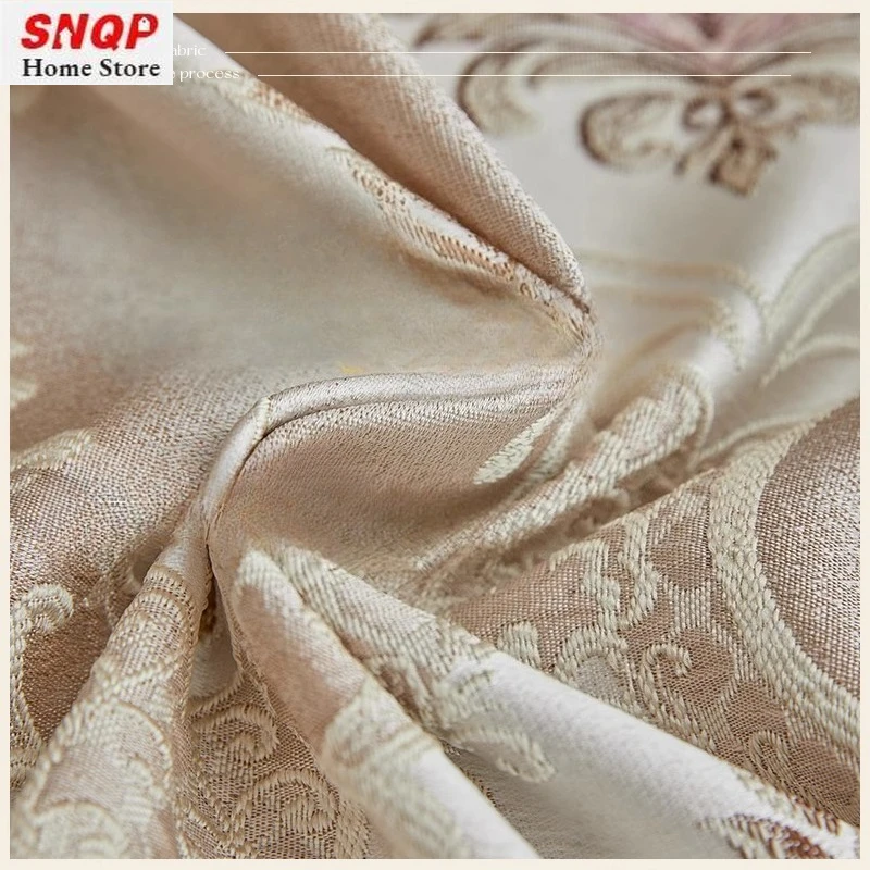 Blackout American Thick Full Blackout Relief Embroidered Curtains for Living Room High-end Luxury Decor Custom Size White Tulle
