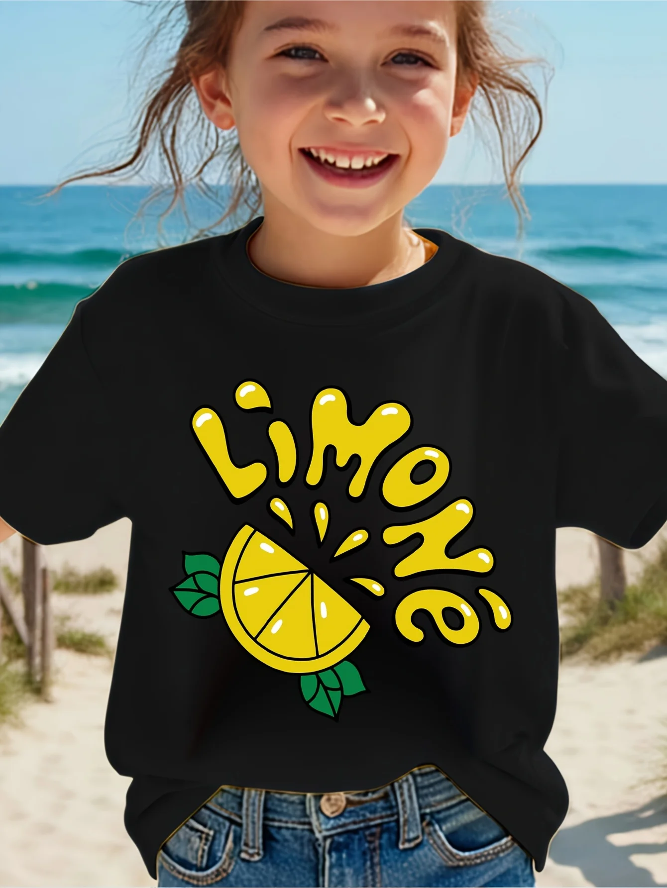 Cute Lemon Slice Leaf Splash Bubble Text Graphic Family Matching T Shirt Boys Girls Short Sleeve Tees Parent Kid Summer Tops