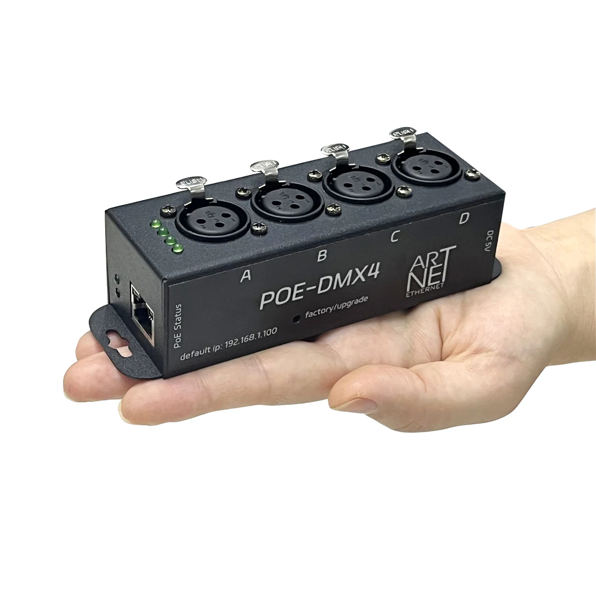 MINI ArtNet / sACN 2048 Power Over Ethernet (PoE) Controlador DMX/RDM bidirecional de quatro portas Conector de rede padrão Madrix/ MA2