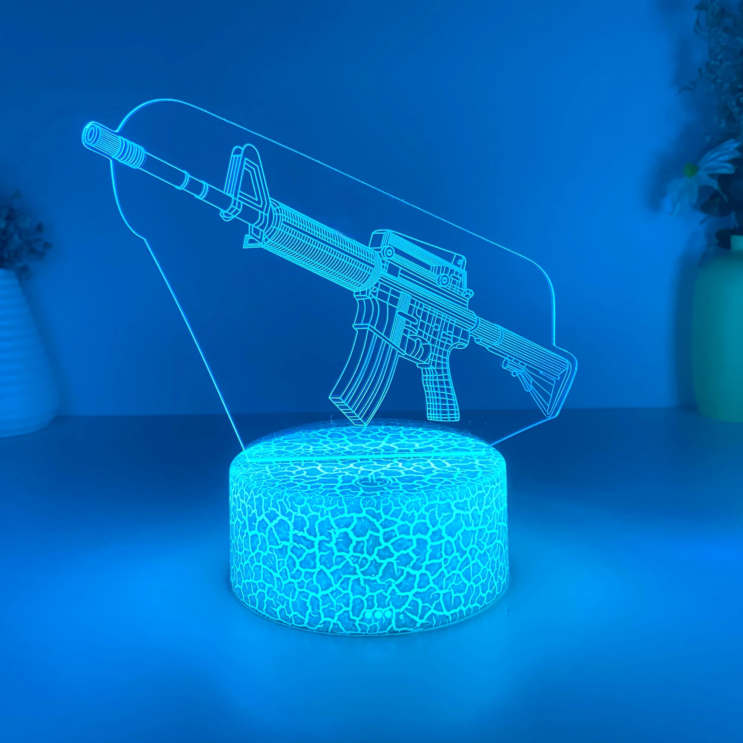 기관총 야간 조명, 게임 플레이어 컬렉션 테이블 조명, 머리맡 장식 조명, 친구용 휴일 테이블 조명, 1 개