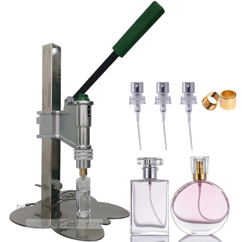 Semi-Automatic Perfume Crimper Capper Manual Metal Collar Lid Press Capping Machine for Bottles Plastic and Paper Packaging