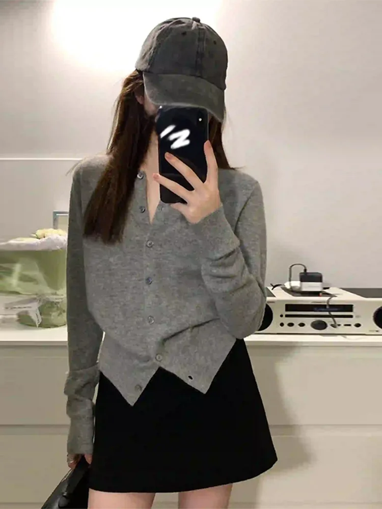 

Корейская элегантная черная короткая юбка А-силуэта для женщин: модная, стройнящая, универсальная, с завышенной талией, из смесового полиэстера