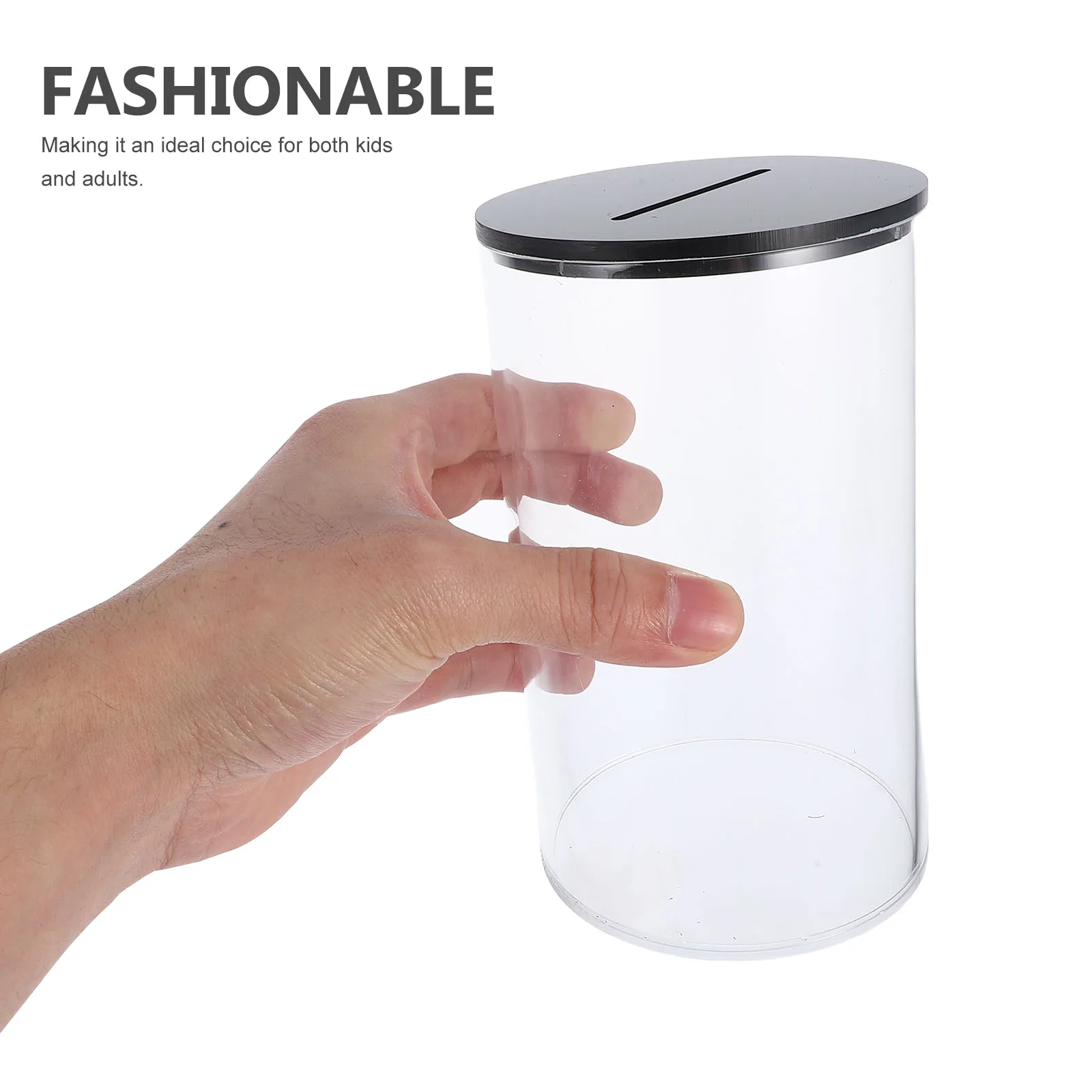 

Clear Acrylic Money Bank Coin Jar Storage Container Kids Piggy Bank Savings Box Cash Counter Collection Box Reusable Tip Jars