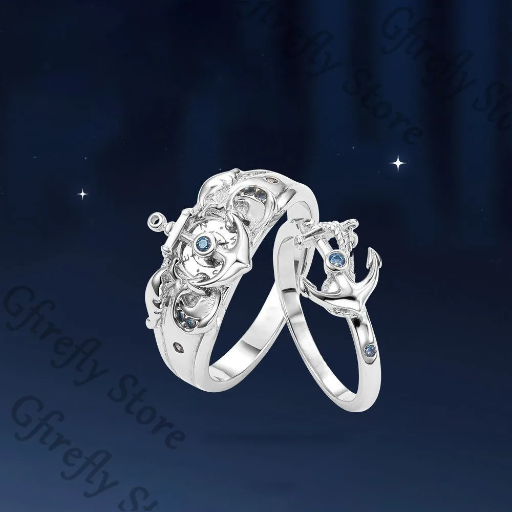 

Azur Lane Cosplay Ring Souvenir Anime Circlet Collect Colleagues Ambitus Adjustable Couple Rings Couples Exquisite Gift