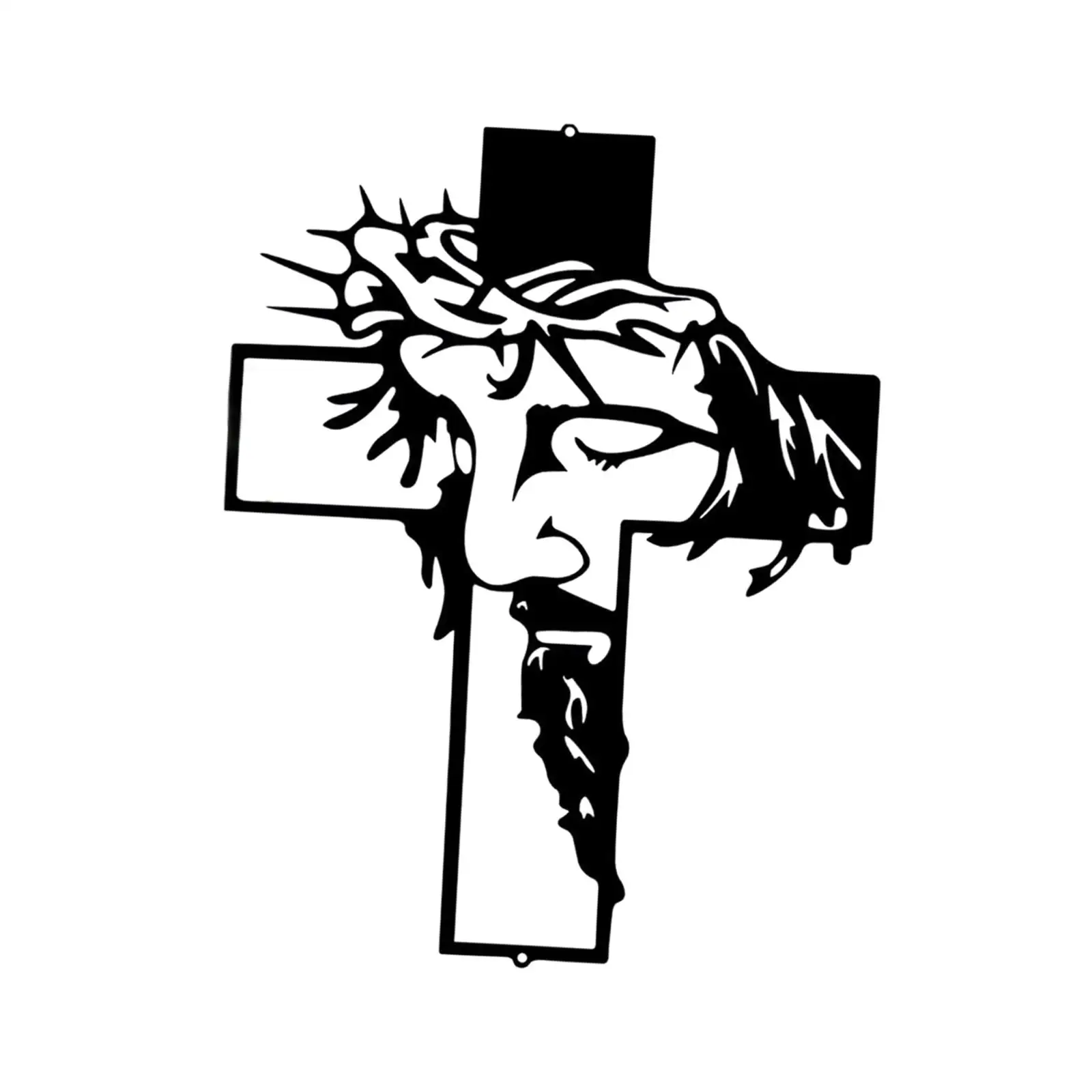 Decorative Iron Wall Cross Religious Sculpture Home Decoration Ornaments for Interior House Collection Gift