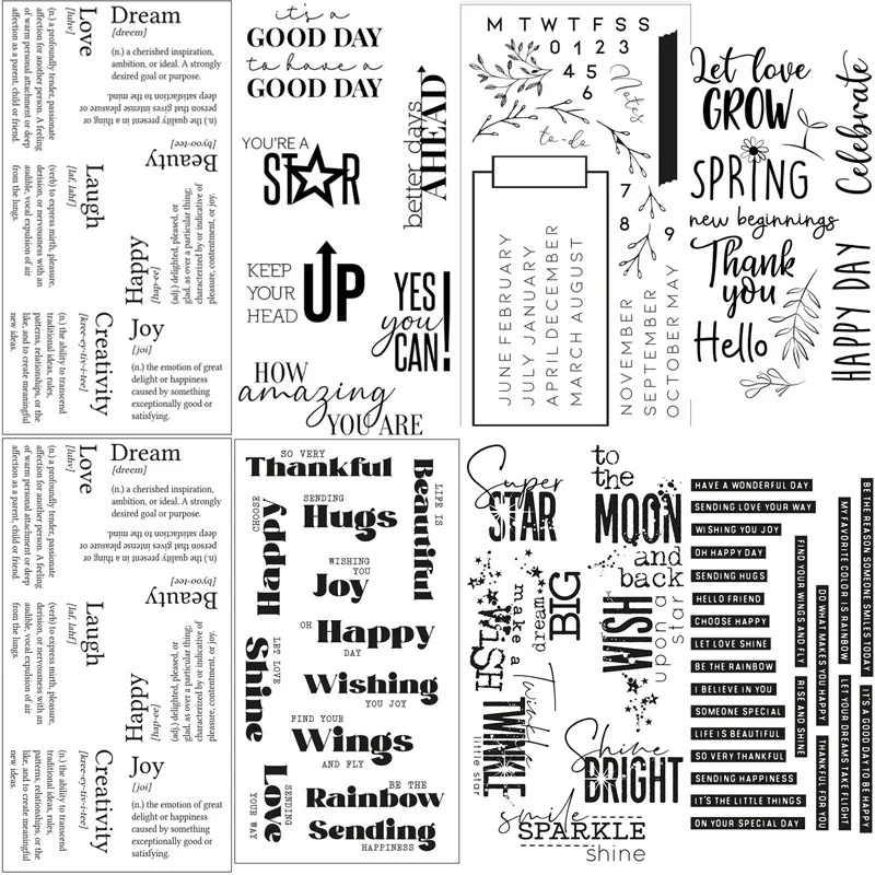 Good Vibes Diamond Sentiments Transparenter klarer Stempel/Siegel für DIY-Scrapbooking/Fotoalbum, dekorative Karten, die Papierhandwerk herstellen