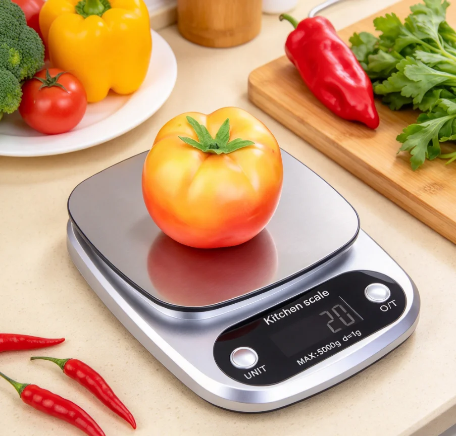 Digital Kitchen Scale 10kg Stainless Steel LCD Electronic Food Scale for Baking Coffee Jewelry