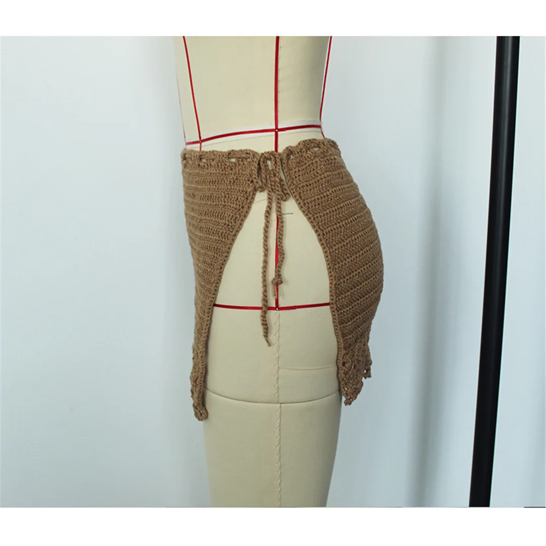2026 Ausgehöhlter Rock Sarong Häkel-Strick-Tunika Strand-Überwurf Strandkleid Strandmode Damen V8074 – Detail 18