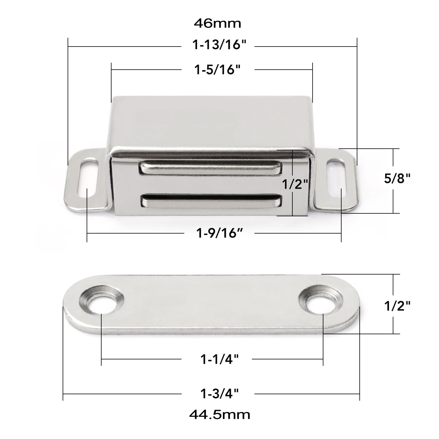 4 PCS Stainless Steel Kitchen Cabinet Door Magnet Catch TV Stand Cupboard and Other Furniture Door Drawer Magnetic Latch