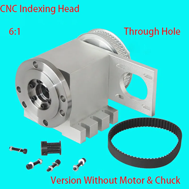 CNC 4th Axis Rotary Indexing Head Hollow Shaft Waterproof Motor 3/4 Jaw Chuck Kit view 4