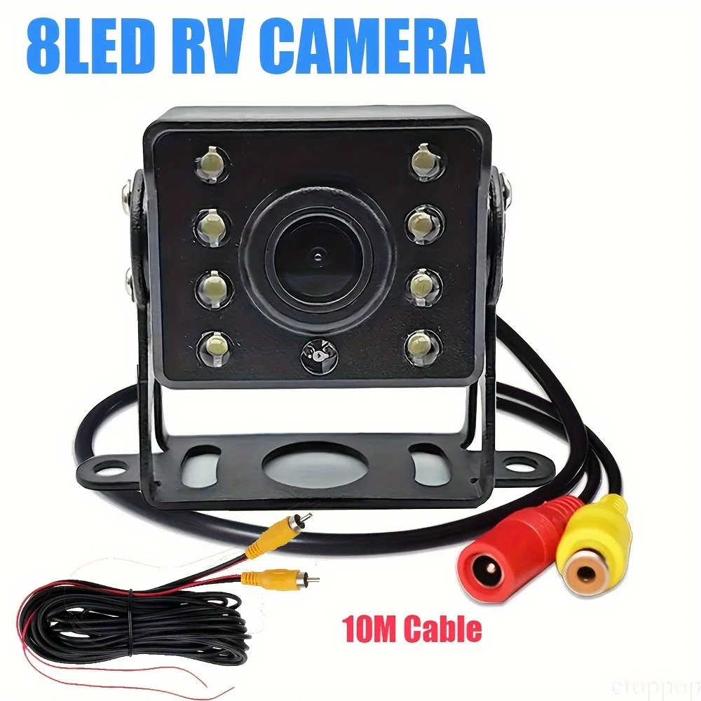 Waterproof 8 LEDs IR Night Vision Car Rear View Reversing Parking Backup Camera For RV Bus Pickup For Backup Camera Monitor