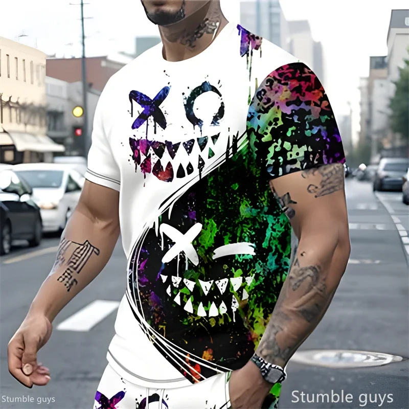 Sommer Herren Übergrößen Mode Jersey T-Shirt Anime Grafik Locker Kurzarm Leicht Bequem Oversized