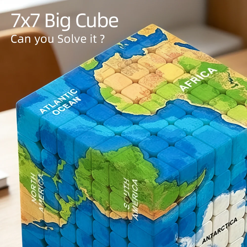 7x7 The Maps Speed Cube, 7x7 Cube, Puzzle Cube, 7x7x7 Hand-Drawn Map Puzzle, Collect Souvenirs, 3D Puzzles Cube, Birthday Gifts,