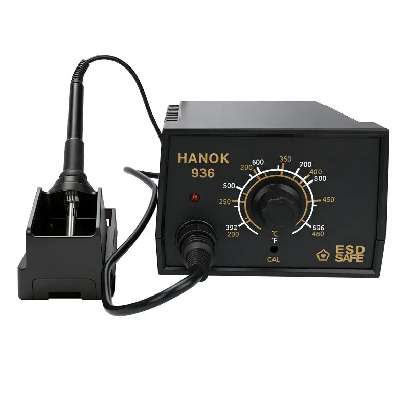Baozun Industrial Adjustable Temperature Soldering Station 110V-240V Analog Chisel Conical Tip 2C Accuracy for Manufacturing