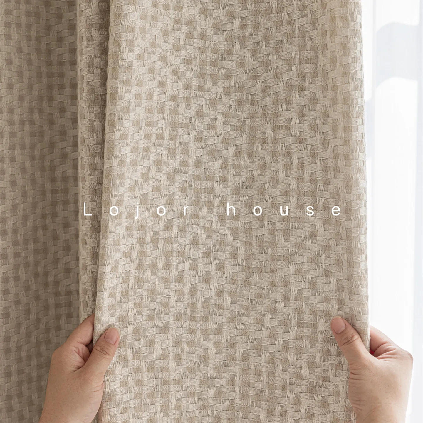 Milk Tea Colored Woven Jacquard Thickened Blackout Curtains for Bedroom Living Room Balcony Partition Curtains Customized