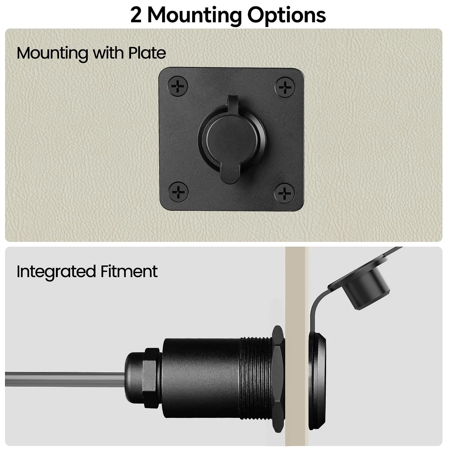 EDUP SK0167 Min IP67 Waterproof DC Power Pass‑Through Wall Socket Panel Mount Connector for RV Marine Outdoor Application