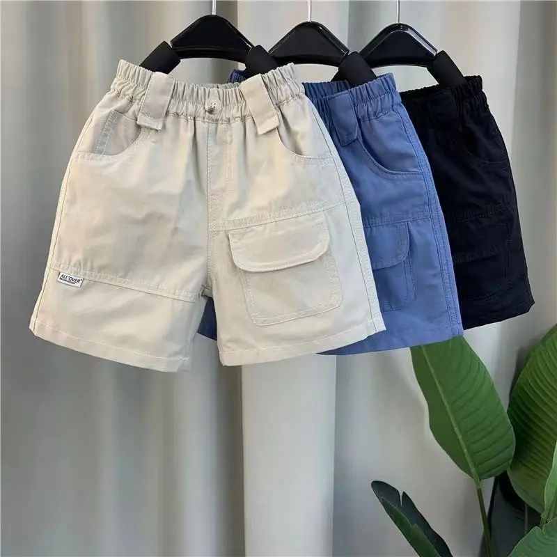 

Boys' shorts 2025 summer thin five-point pants medium and small children's versatile outer wear loose cotton overalls