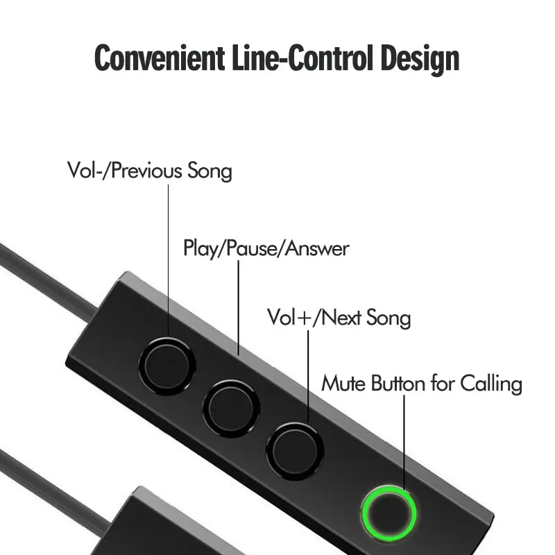 실제 골전도 유선 헤드폰, USBC 음소거 단추 제어, 비 블루투스 HiFi 스테레오 음악 이어버드, HD 마이크 통화 헤드셋