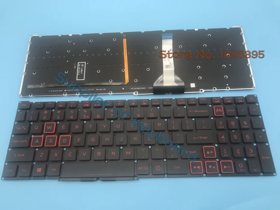 

NEW For Acer Nitro AN517-41 AN517-53 AN517-54 Laptop English Keyboard Red Backlit