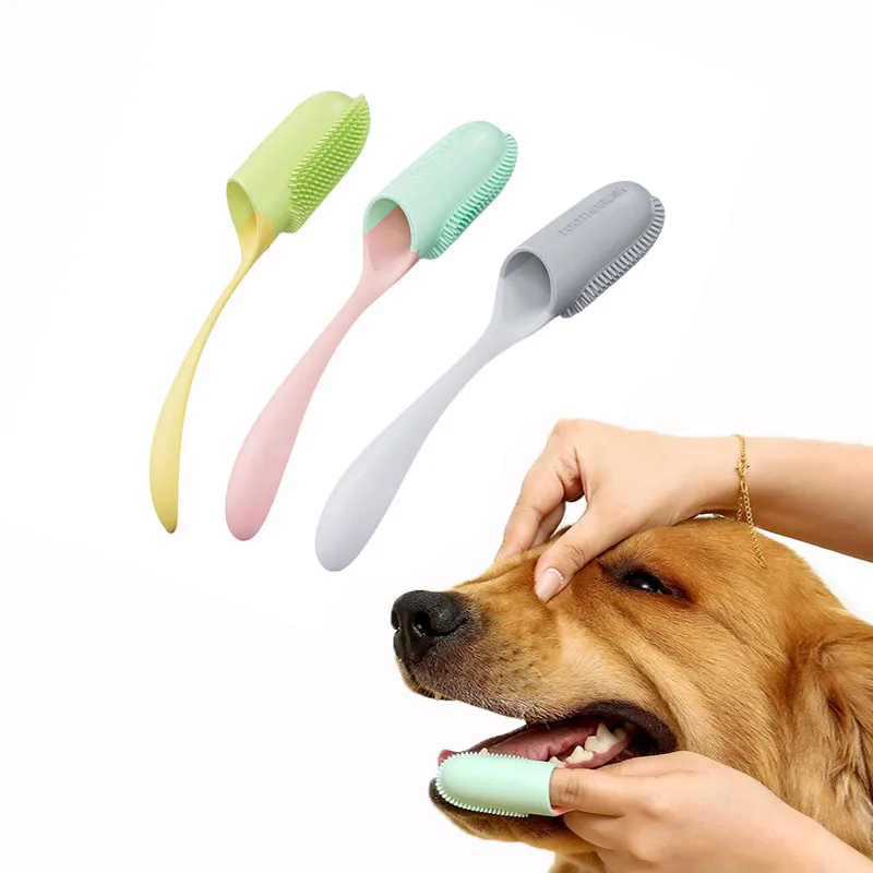 

Double Headed Pet Finger Toothbrush Soft Rubber Teeth Cleaning Brush for Dog Cat Dental Care Plaque Remover with Massage