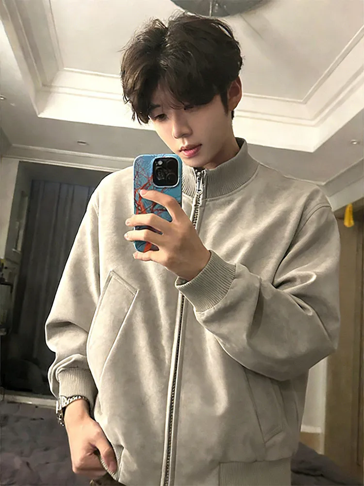 

Мужская кожаная куртка-пилот американского стиля с воротником-стойкой, осенне-зимняя, с эффектом окрашивания, в стиле бейсбольной куртки, из высококачественной кожи.