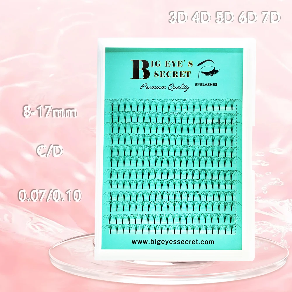 Big Eye's Secret Pre Fanned Volume Fans Short Stem Eyelash Extensions Silk Soft Premade Russian Fans Thin ROOT