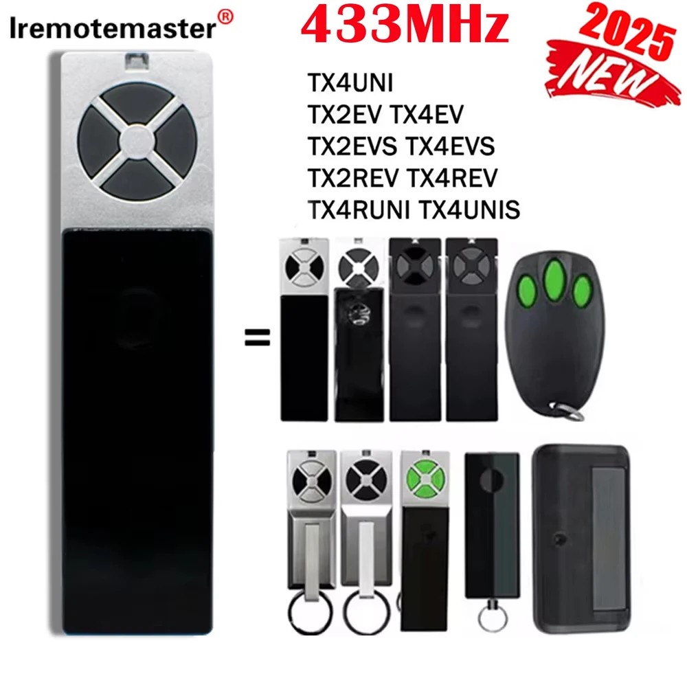 

2025 New 433MHz For LiftMaster TX4UNIS TX4UNI TX2EVS TX4EVS TX2EV MERLIN E950M E940M E945 Garage Door Gate Remote Control Opener