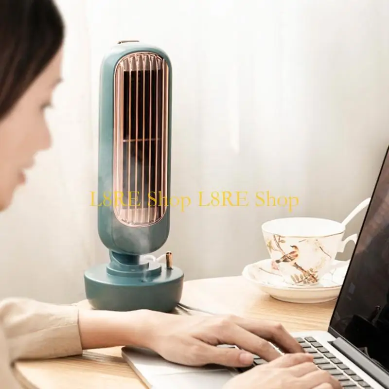 

L8RE USB Air Cooler Humidifier Cooling Tower Fan Desktop Cooling Tower Fan Air Conditioner Fan for Home Office