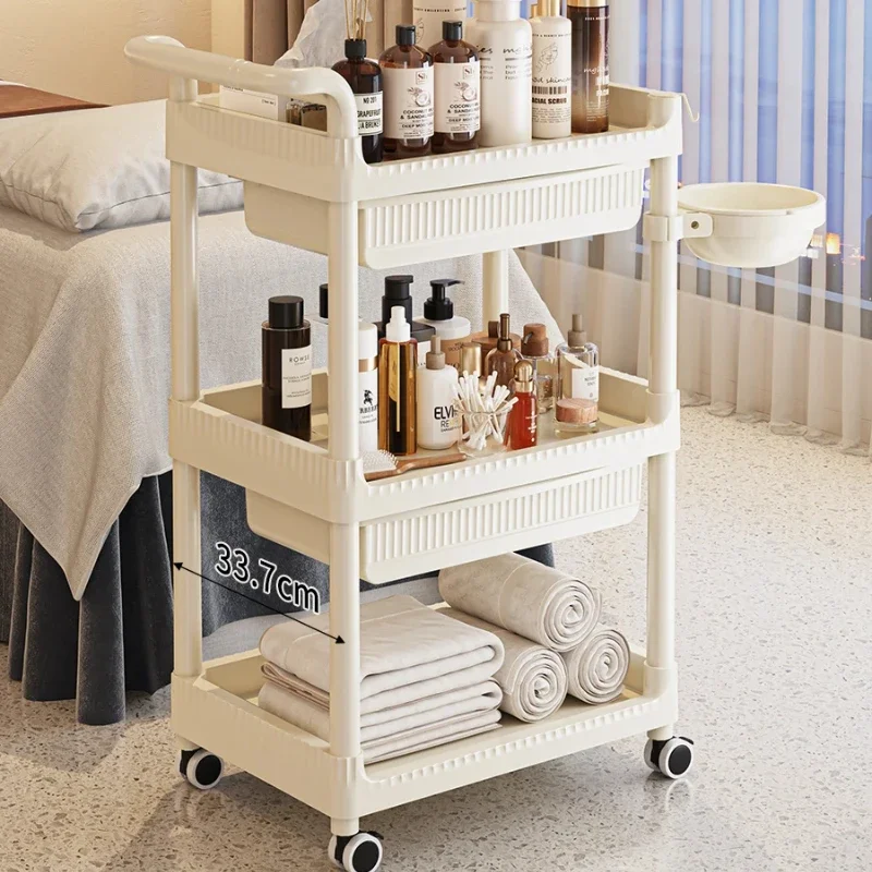 Barbershop Tool Trolley Instrument Storage Cart Multi-Layer Beauty Trolley Stable Hairdressing Equipment Salon Storage