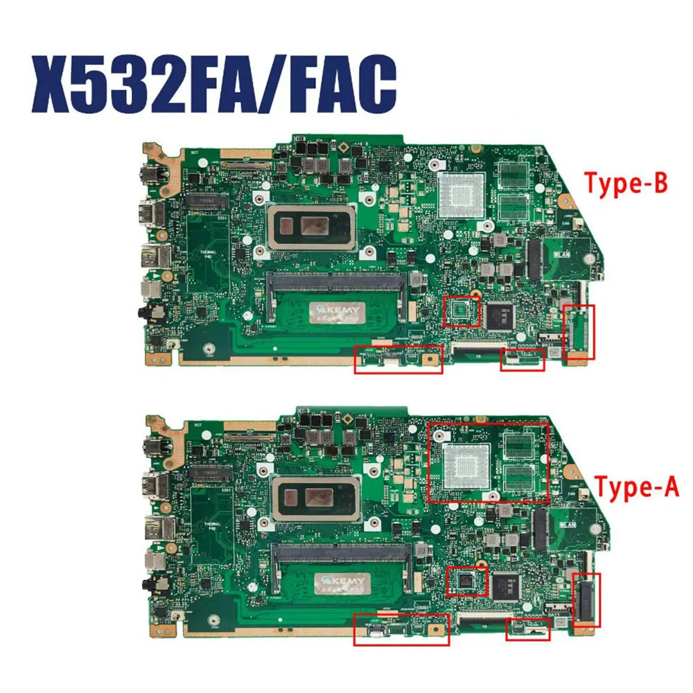 

i3 i5 i7 Notebook Mainboard For Asus X531FA X532FAC X532FLC X531F X532F S531F Laptop Motherboard 8th 10th CPU 4G 8G RAM