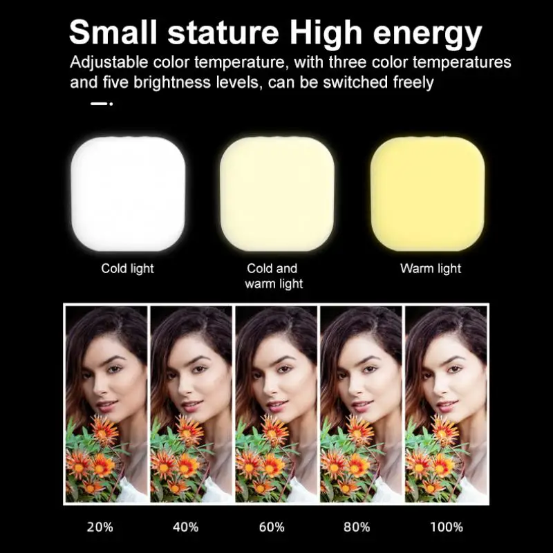 Mini luce tascabile magnetica portatile per iPhone 12 13 14 serie LED Cube Fill Light Lamp con Clip per trucco Vlog Video Xiaomi