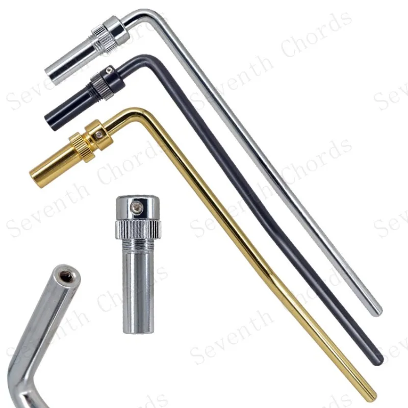 Hollow insert headless guitar, vibrato bridge, rocker, vibraphone, vibrato lever, rocker stem, rocker socket.