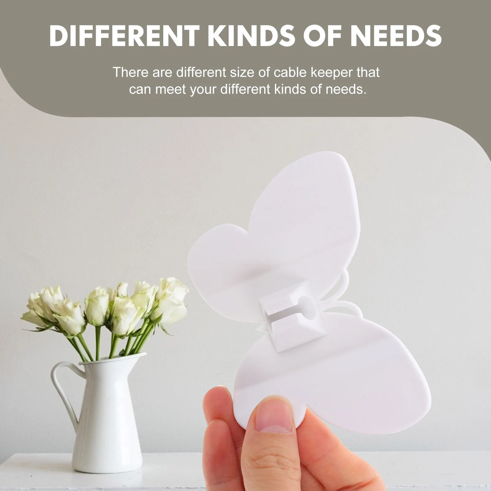 

2pcs Cable Holder Wire Organizer Self-Adhesive Cord Holder for Appliance Compact Size Household Decorative Clips Earphone Data
