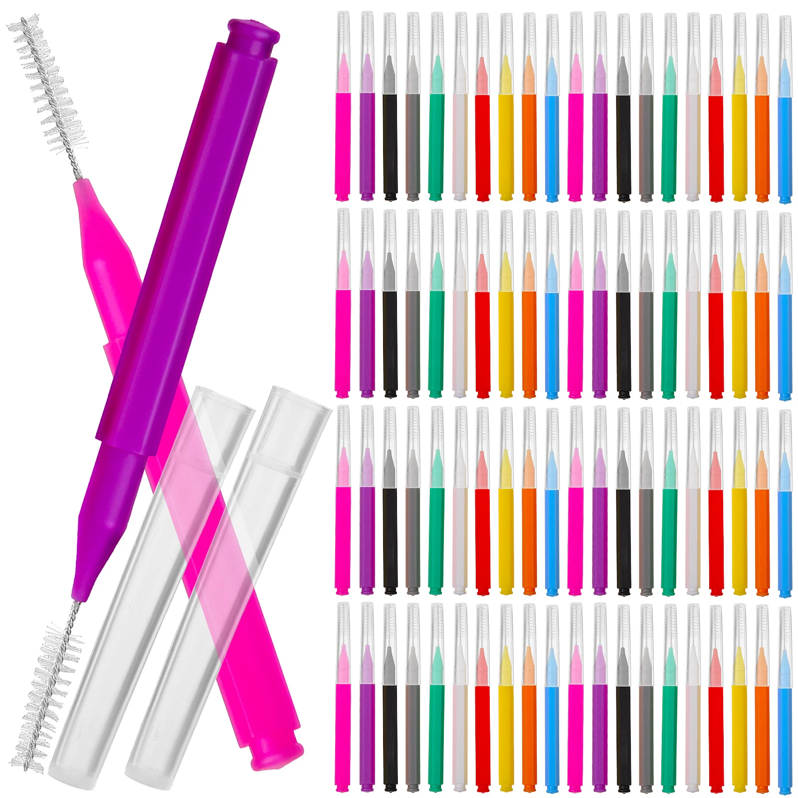 100 Pcs Cleaner Interdental Brush 100pcs Braces Toothpicks for Brow Lamination Supplies Toothbrushes Cleaning Floss