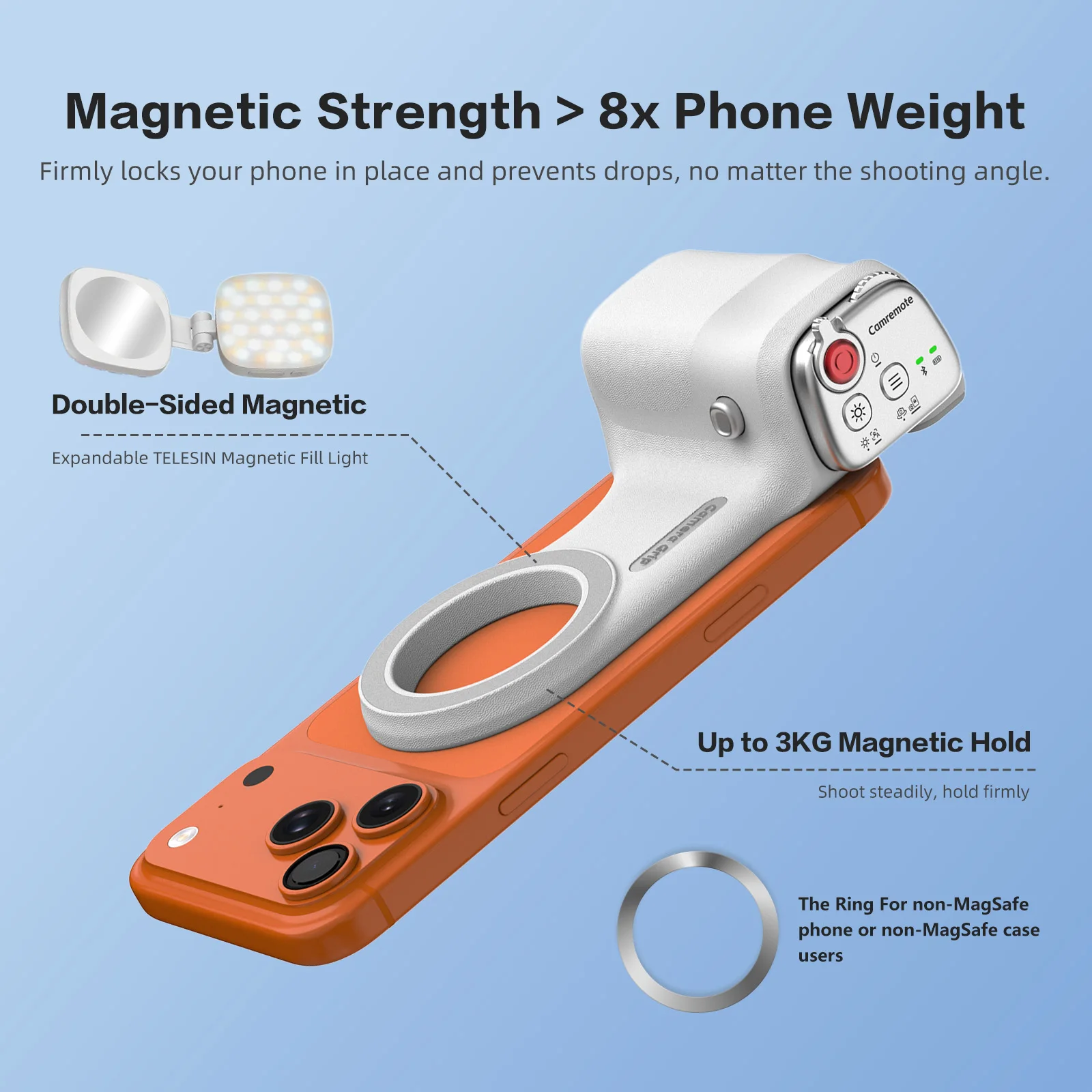 Hellodigi Magnetic Phone Camera Shoot Hand Grip Universal Smart Phone Holder Shooting Remote Control Handle for Iphone Andriod view 3