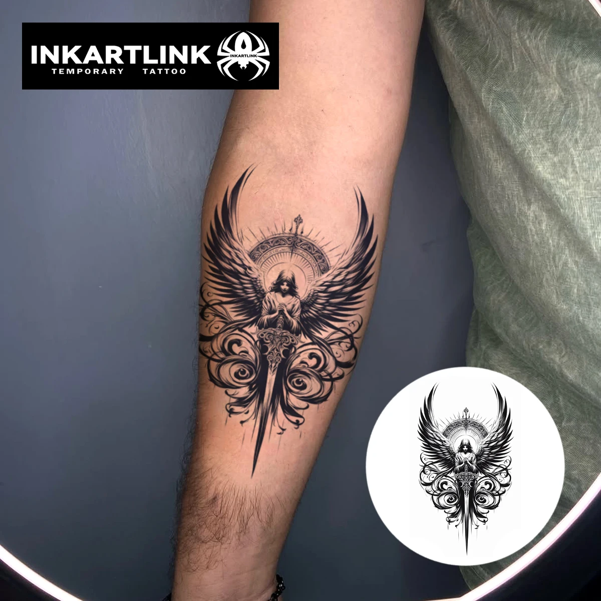 Divine Warrior Temporary Tattoo,Lasts To 15 Days New Technology Magic Waterproof Semi Permanent Sticker