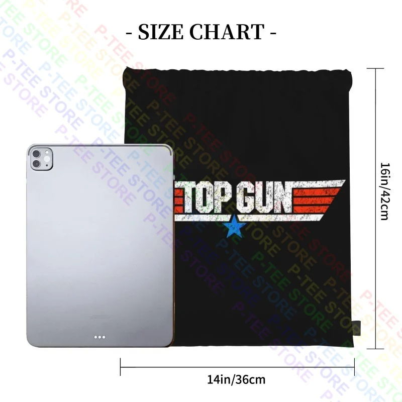 Top Gun Movie Logo Tom Cruise Maverick Goose Fighter Pilot Drawstring Bags Gym Bag Gym Lightweight