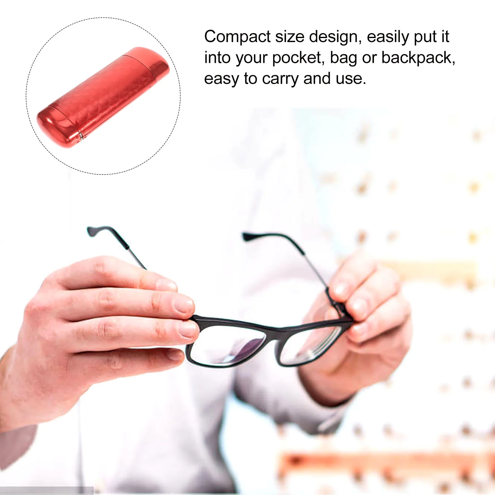 حافظة نظارات محمولة، صندوق نظارات سفر مدمج مقاوم للماء، غلاف صلب للنظارات الشمسية للرجال والنساء، حاوية متينة من الألومنيوم