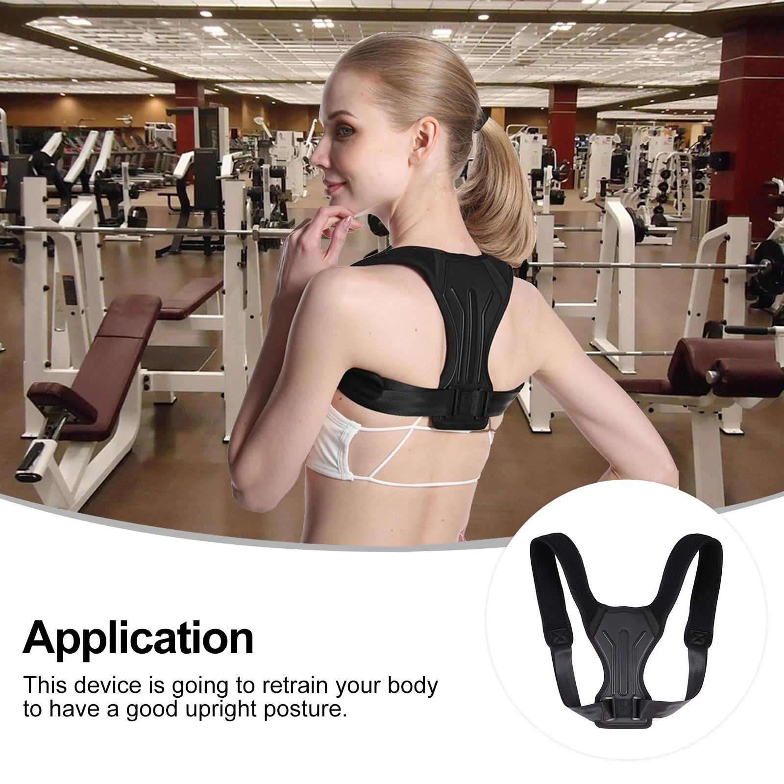 

Posture Corrector Clavicle Brace Back Belt Adjustable Fabric Polyester Work Comfortable Lightweight Breathable Stylish Durable