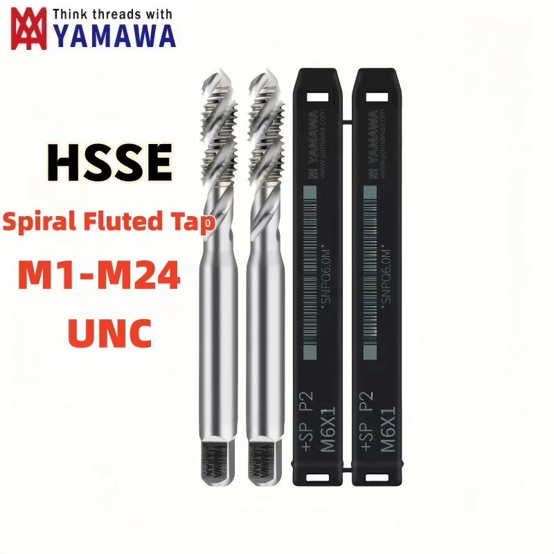 1PCS Japan YAMAWA HSSE Aluminum Metric Spiral Fluted Tap M1 M1.4 M1.6 M2 M2.5 M3 M4 M5 M6M8M10M12-M24 Machine Thread Tap UNC