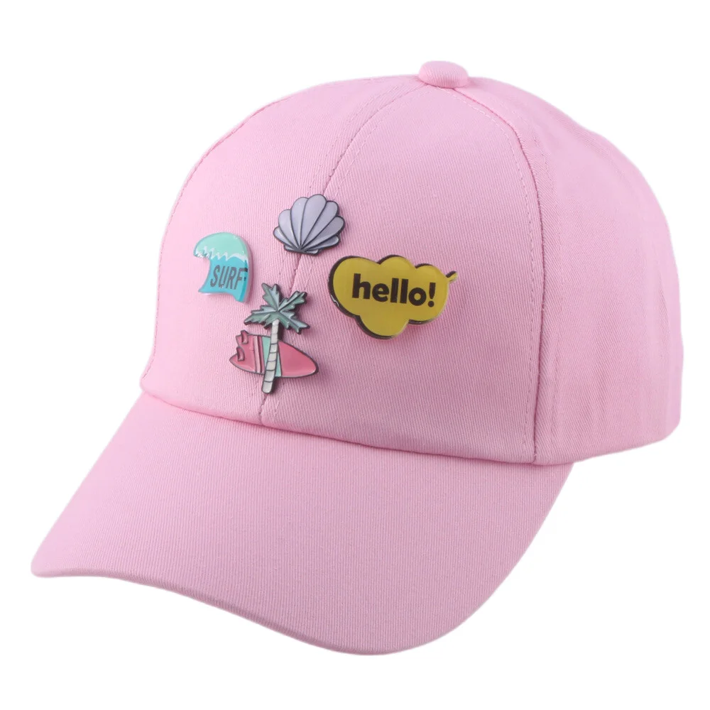 

Women's Pink Baseball Cap Beach Coconut Tree Vacation Ladies 6 Panel Hat 58cm